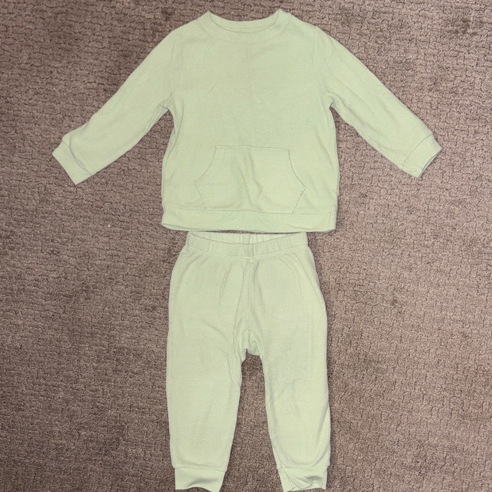 Mint Green Toddler Sweatshirt and Pants Set